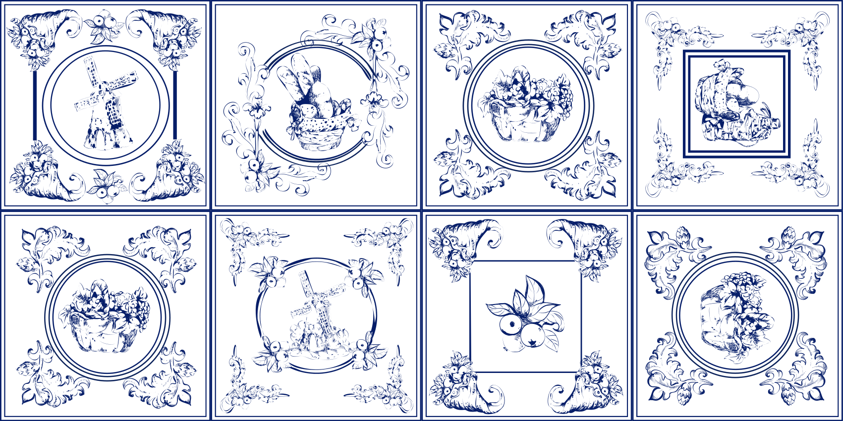 Dywan winylowy Niebieskie płytki - TenStickers