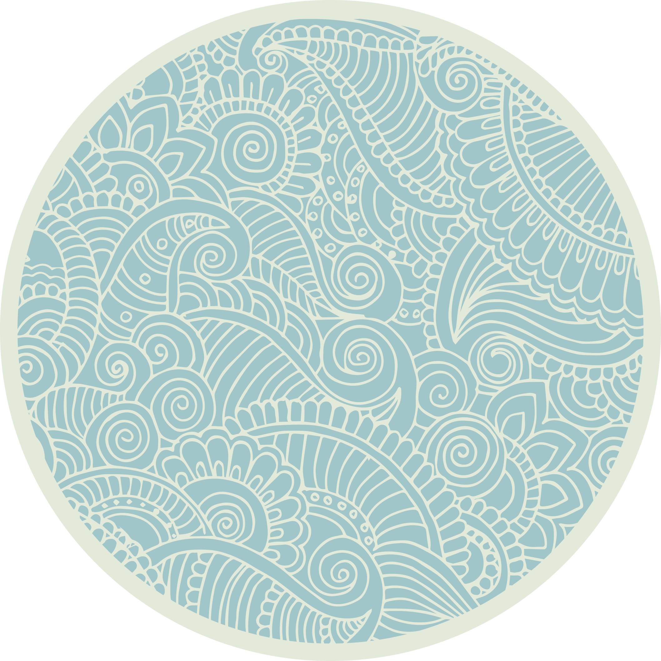 Dywan winylowy błękitna mandala - TenStickers