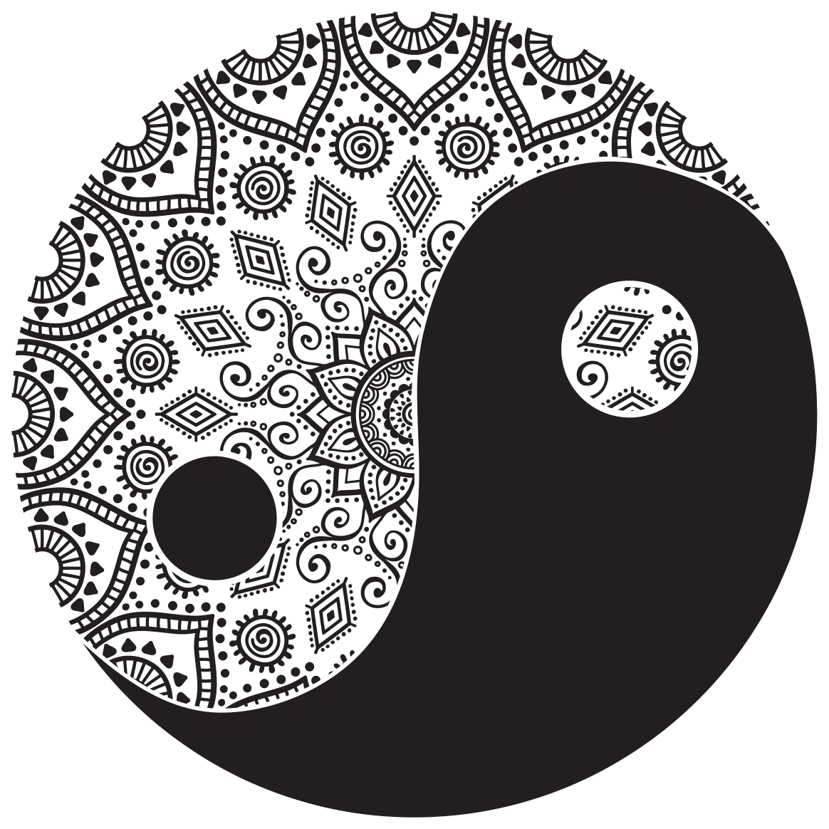 Dywan winylowy Mandala yin yang  - TenStickers