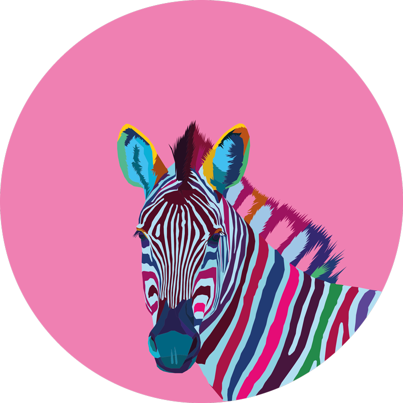 Dywan winylowy w stylu pop art zebra - TenStickers