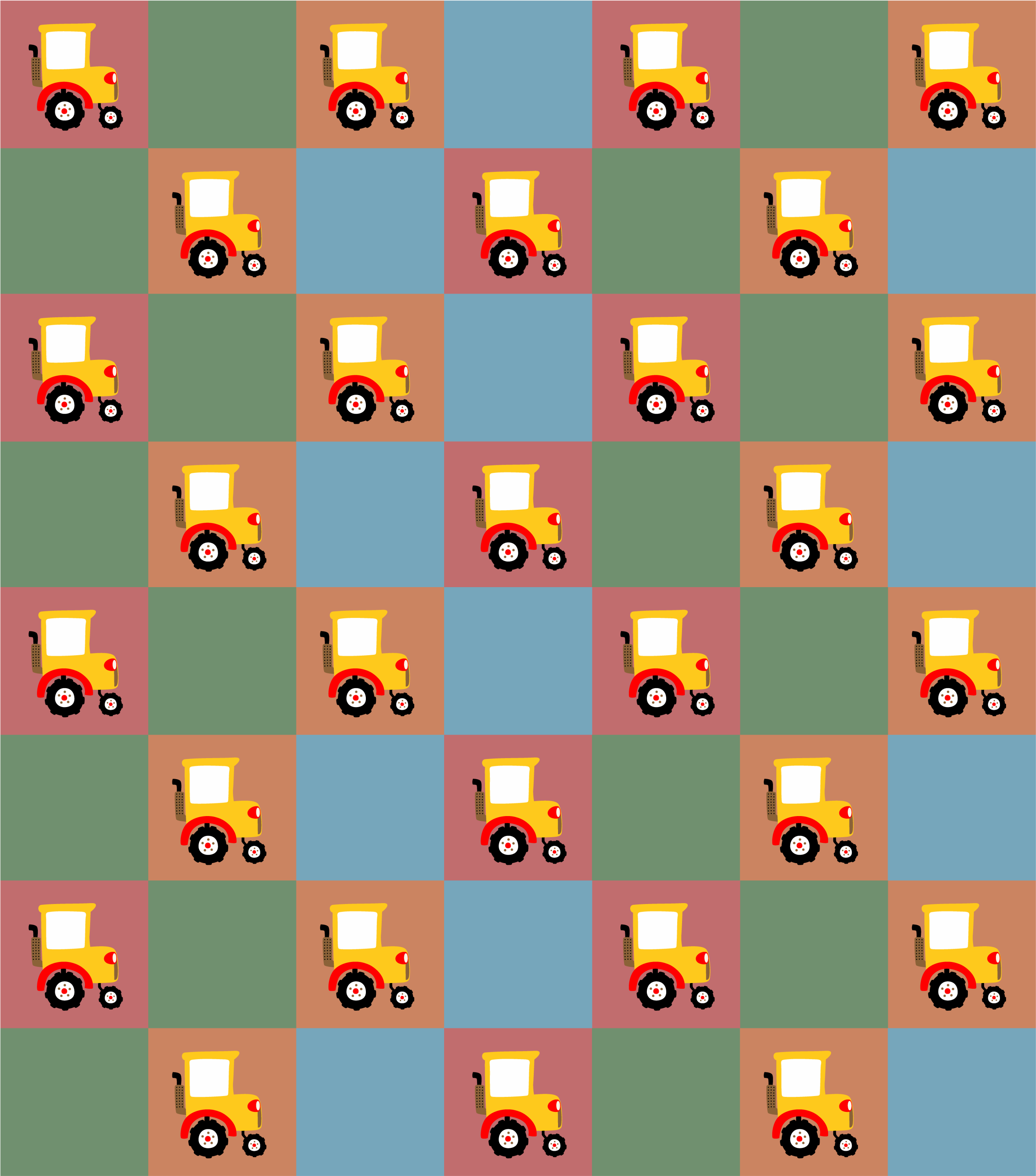 Dziecięcy dywan winylowy wzór ciągnika - TenStickers