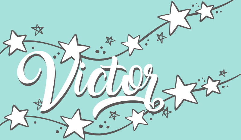 Dywan winylowy z imieniem konfigurowalny gwiezdny pył - TenStickers