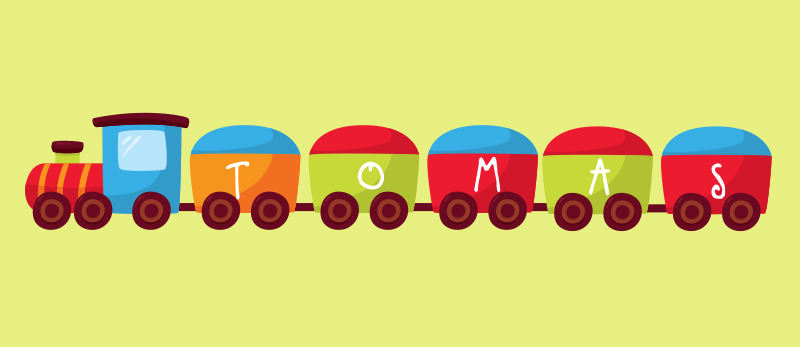 Dywan winylowy dla dzieci Pociąg z imieniem - TenStickers