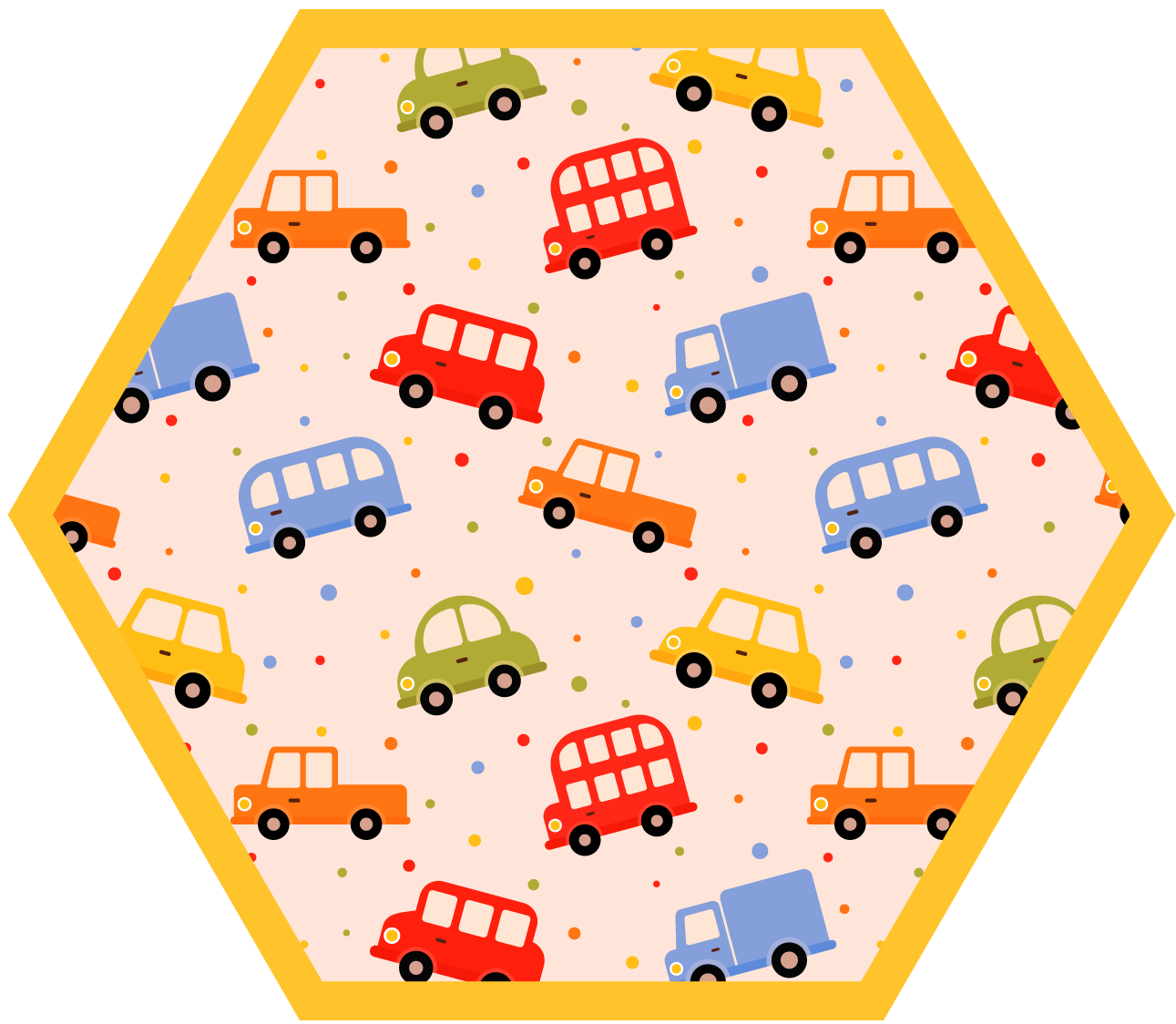 Dziecięcy dywan winylowy zabawny transport - TenStickers