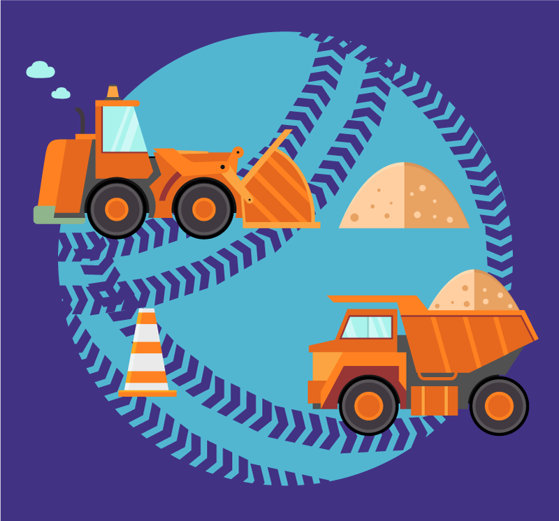 Dywan winylowy dla dziecka plac budowy - TenStickers