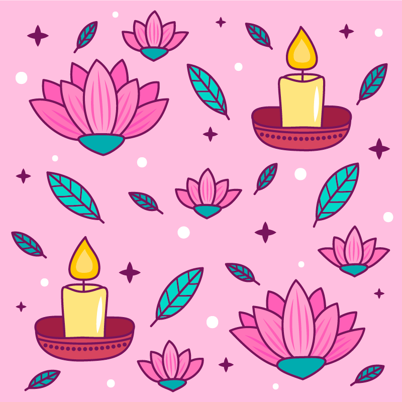 Dywan winylowy w kwiaty i rośliny atmosfera kwiatu lotosu - TenStickers