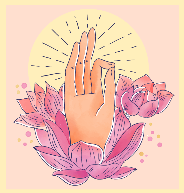 Dywan winylowy z mandalą ilustracja duchowego kwiatu - TenStickers