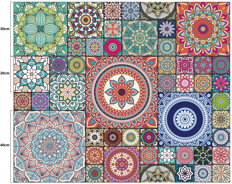 Dywan winylowy mandala płytki mandala - TenStickers