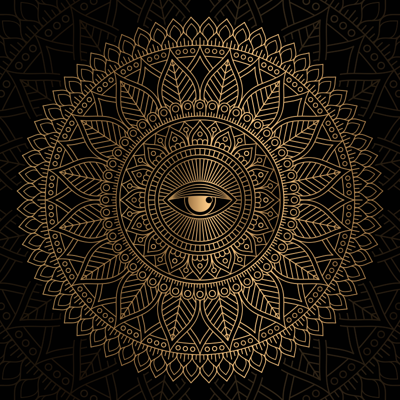 Mandala all see eye mandala vinyl dywan - TenStickers