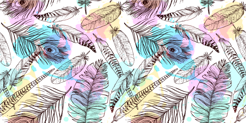 Dywan winylowy z piórami ptaków - TenStickers