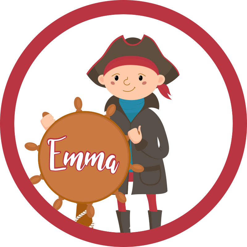 Dywan winylowy z imieniem pirat konfigurowalny - TenStickers