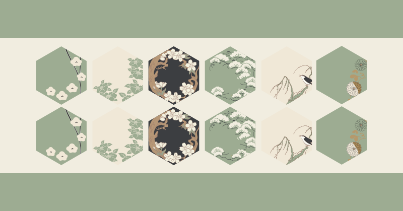 Dywan winylowy w kwiaty i rośliny kwiatowe sześciokąty - TenStickers