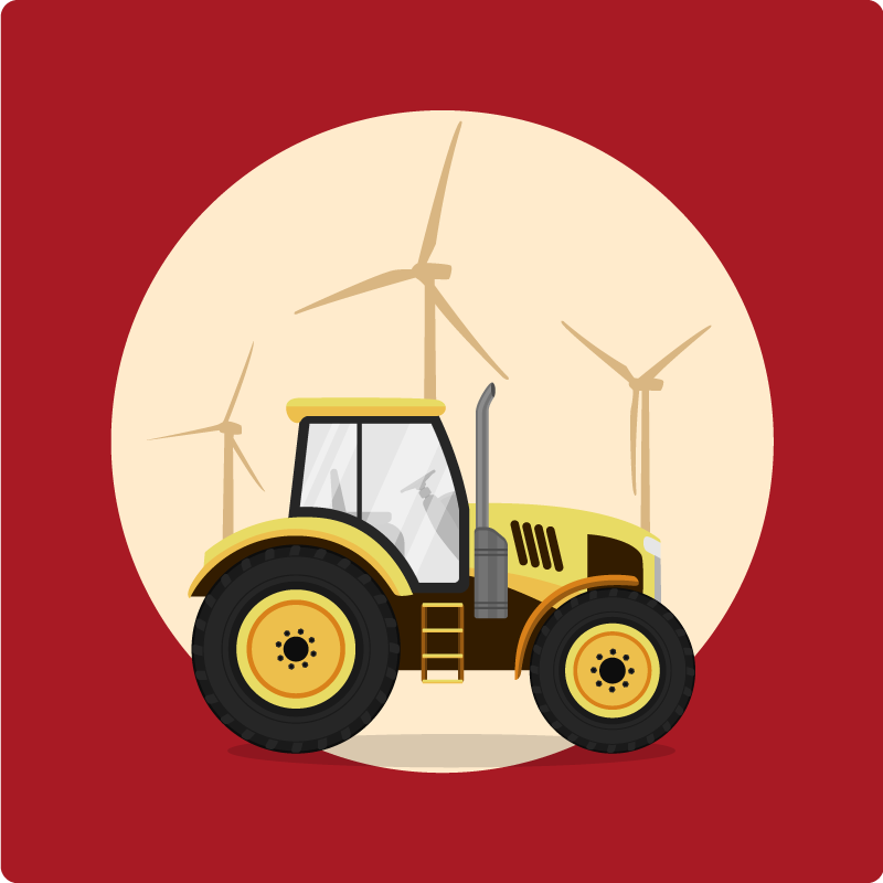 Dywan winylowy dla dziecka koło do zabawy traktorem - TenStickers