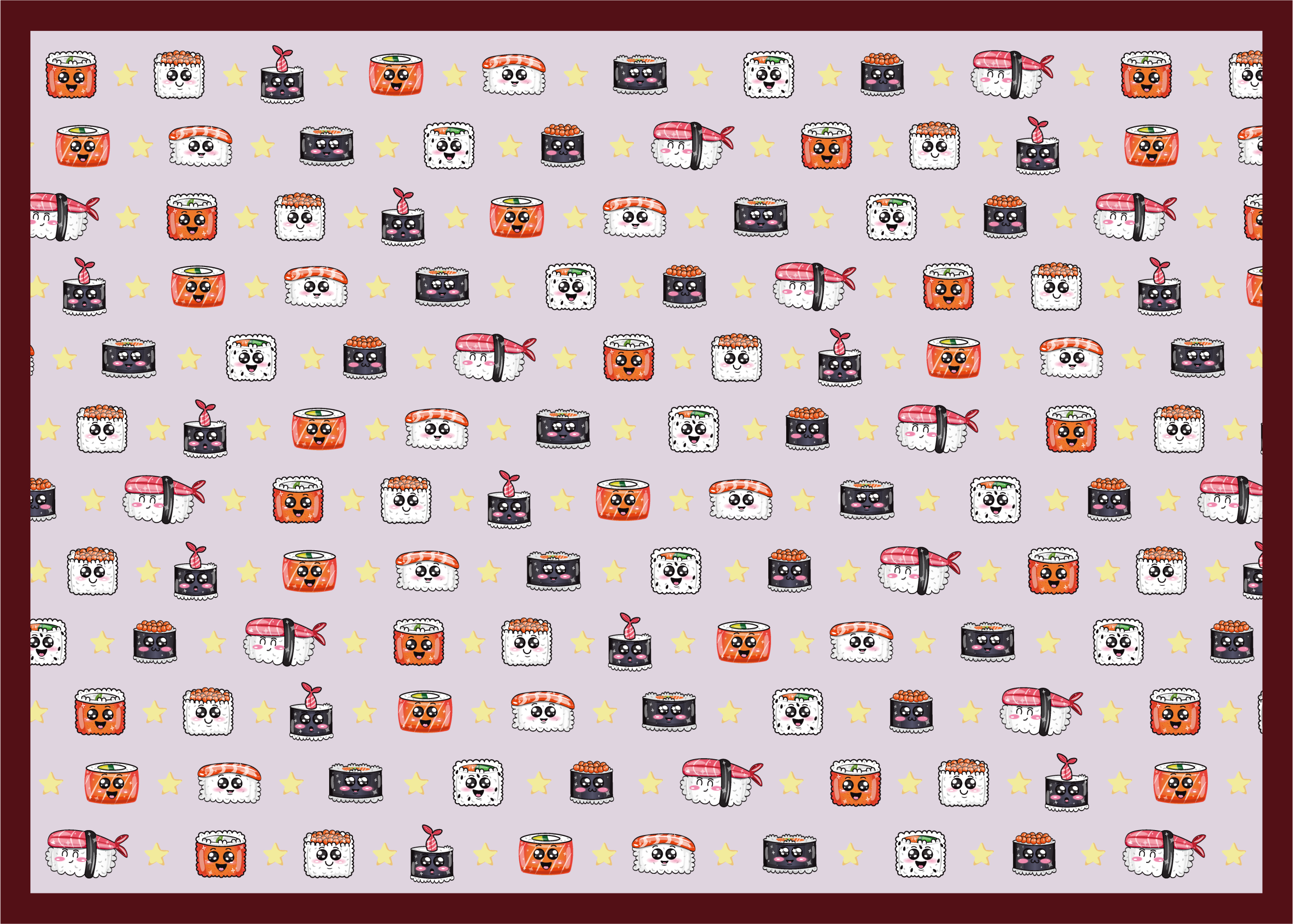 Dywan winylowy dla dziecka wzór kreskówki sushi - TenStickers
