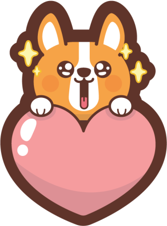 Dziecięcy dywan winylowy ilustracja serca corgi - TenStickers