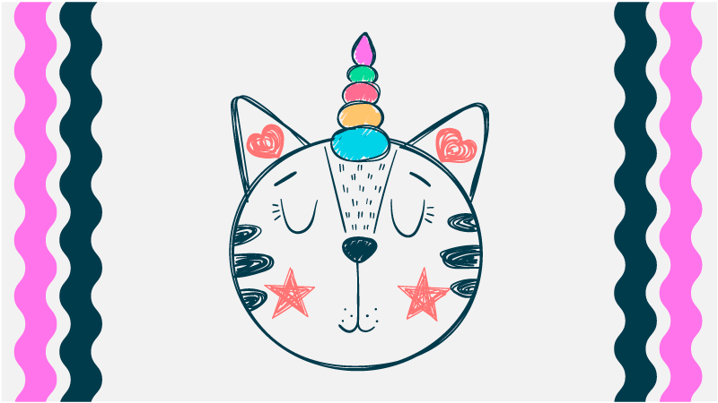 Dywan winylowy dla dzieci cute magic cat - TenStickers