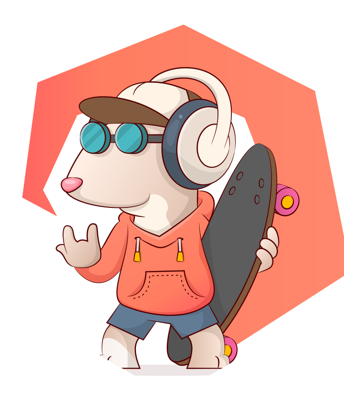 Dziecięcy dywan winylowy ilustracja myszy łyżwiarskiej - TenStickers