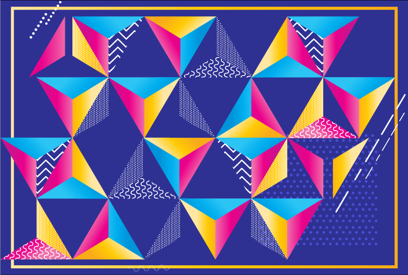 Dywan winylowy wzór geometryczny kolorowe kształty żywe - TenStickers