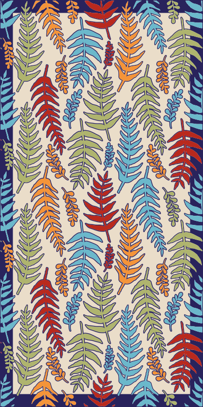 Dywan winylowy w kwiaty i rośliny botaniczne paski - TenStickers