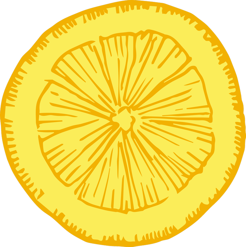 Dywan winylowy do kuchni żółty plasterek cytrusa - TenStickers