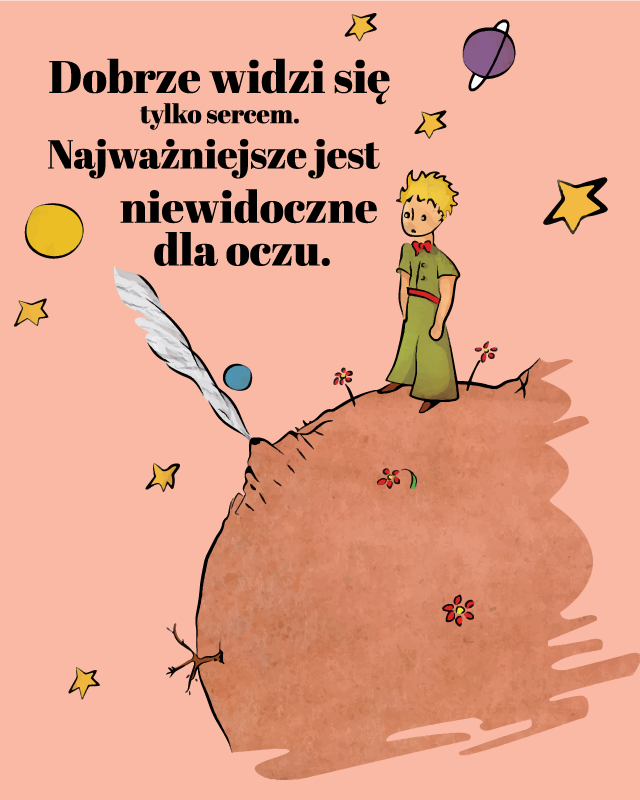 Galaxy cytat z niestandardowego dywanu małego księcia - TenStickers