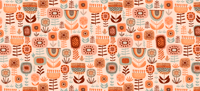 Dywan winylowy w kwiaty i rośliny naturalne wzory kwiatowe - TenStickers