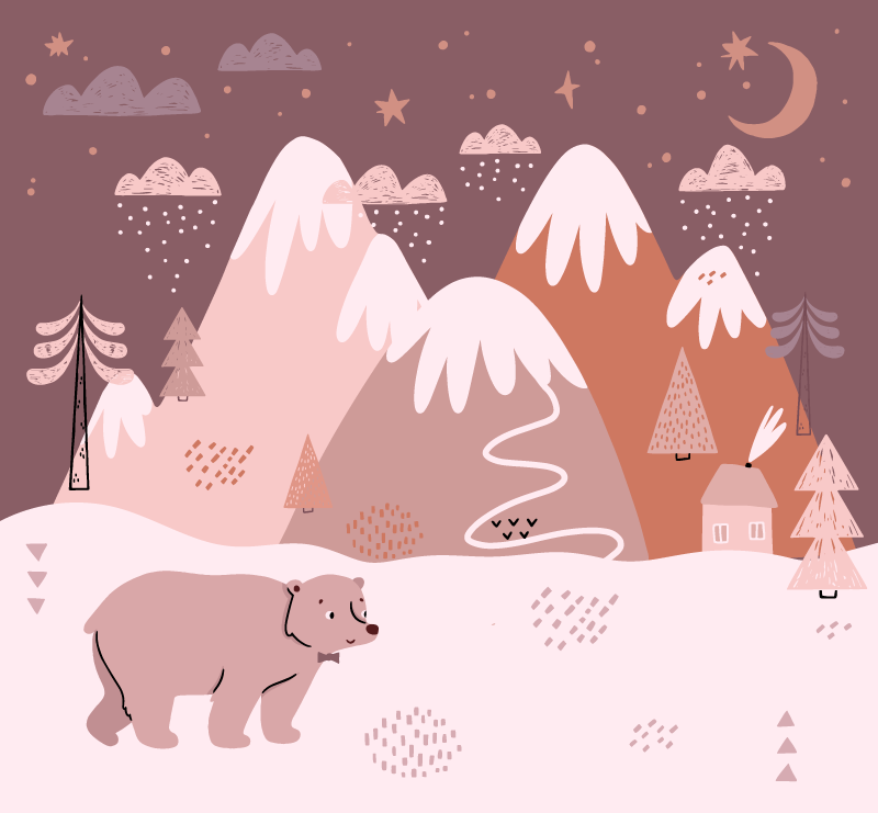 Dywan winylowy dla dziecka komfort zimowego krajobrazu - TenStickers