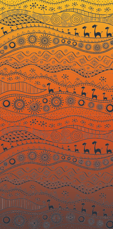 Dywan winylowy w paski w Afrykańskim stylu  - TenStickers