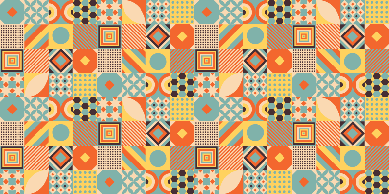 Dywan winylowy do kuchni w kolorze geometrycznym - TenStickers