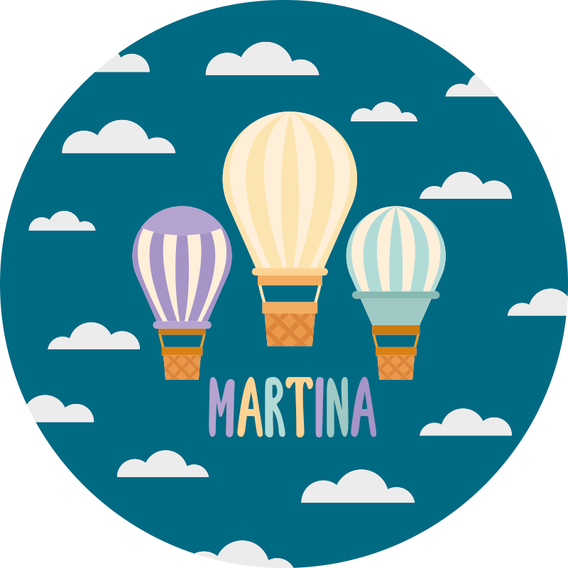 Dywan winylowy dla dzieci z imieniem w Balony - TenStickers