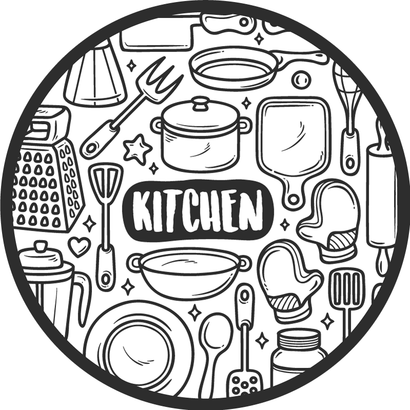 Okrągły dywan winylowy grafika podstawowa - TenStickers