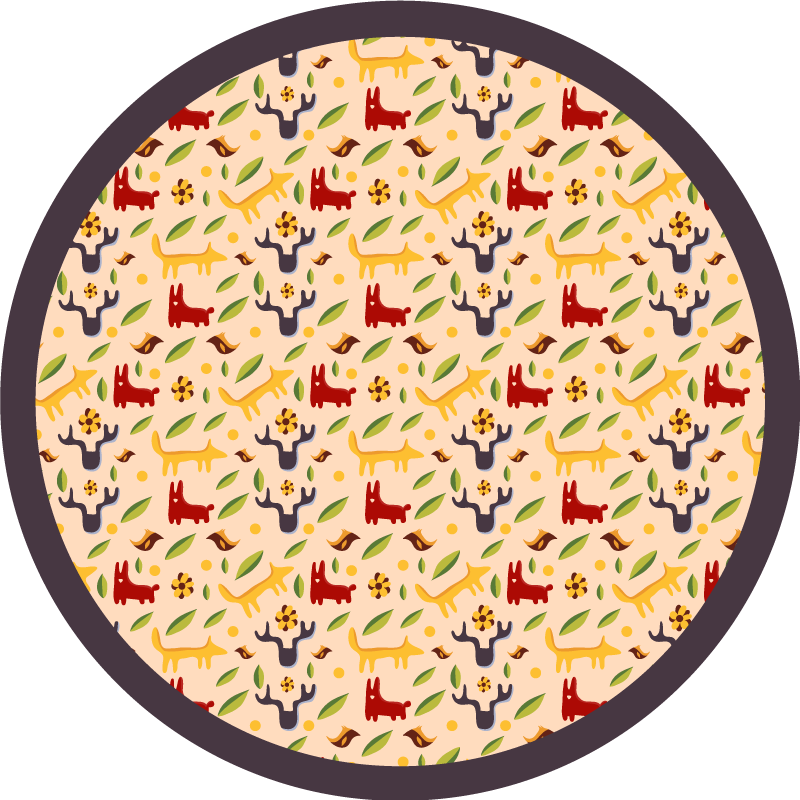 Dziecięcy dywan winylowy kolorowe zwierzęta leśne - TenStickers