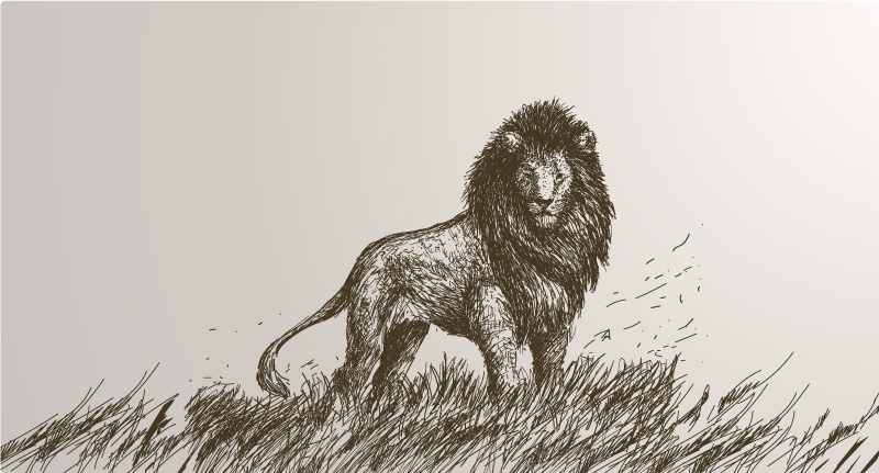 Dywan winylowy zwierzęta majestatyczne odbicie lwa - TenStickers