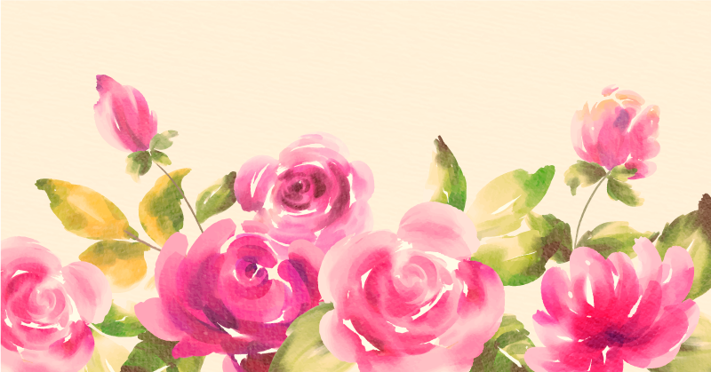 Dywan winylowy w kwiaty i rośliny różowy kwiatowy wzór - TenStickers