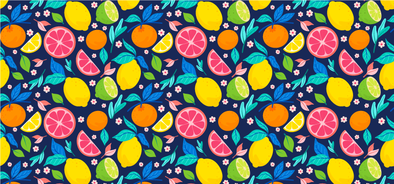 Dywan winylowy do kuchni kolorowy wzór cytrusowy - TenStickers