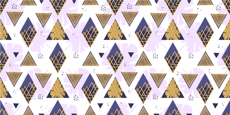 Płytki podłogowe kuchenne z tropikalnymi trójkątami - TenStickers