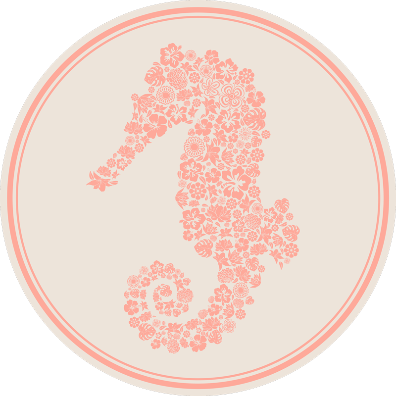 Dywan winylowy w kwiaty i rośliny wzór z konikiem morskim - TenStickers