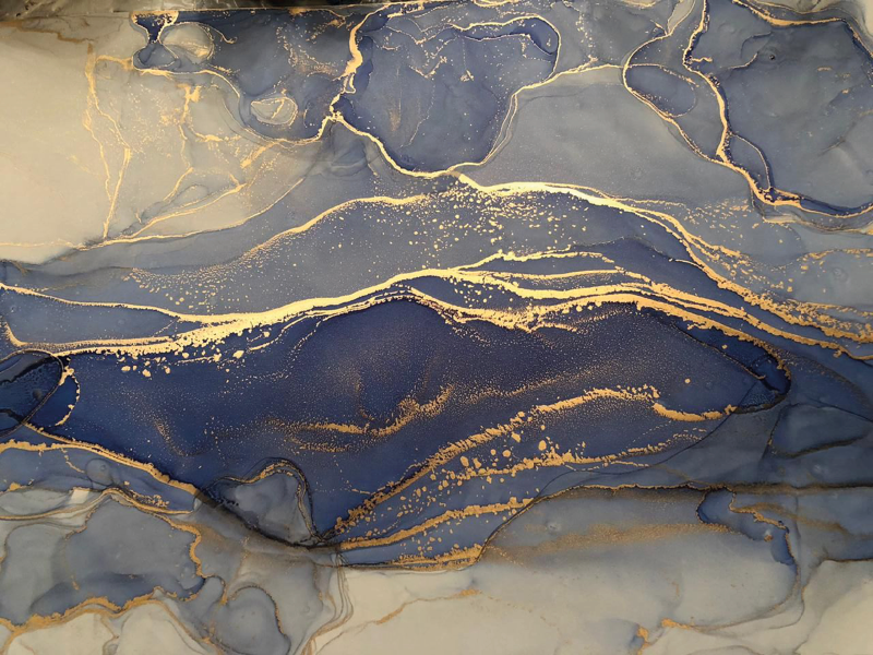 Granatowe kamienne płytki podłogowe - TenStickers