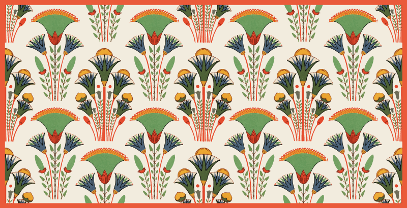 Dywan winylowy w kwiaty i rośliny skandynawski wzór vintage - TenStickers