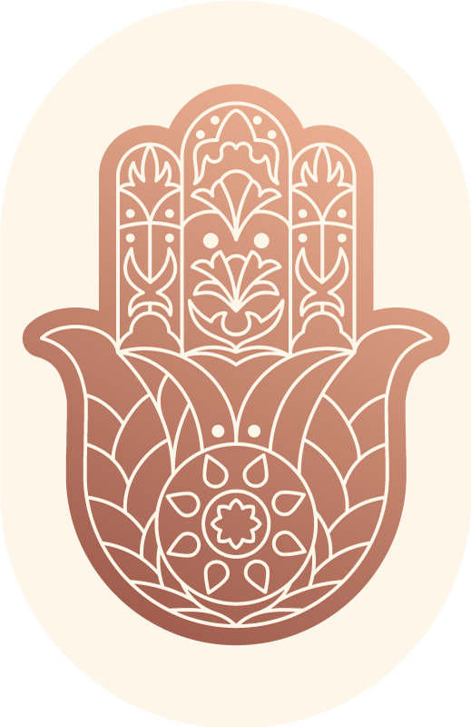 Dywan winylowy z mandalą beżowa ręka fatimy - TenStickers