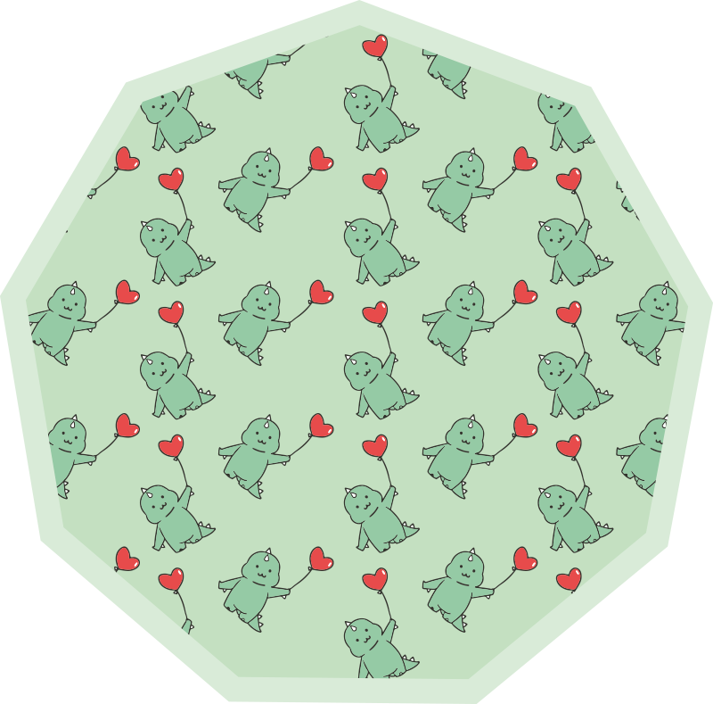 Dywan winylowy dla dziecka zielone smoki z sercami - TenStickers