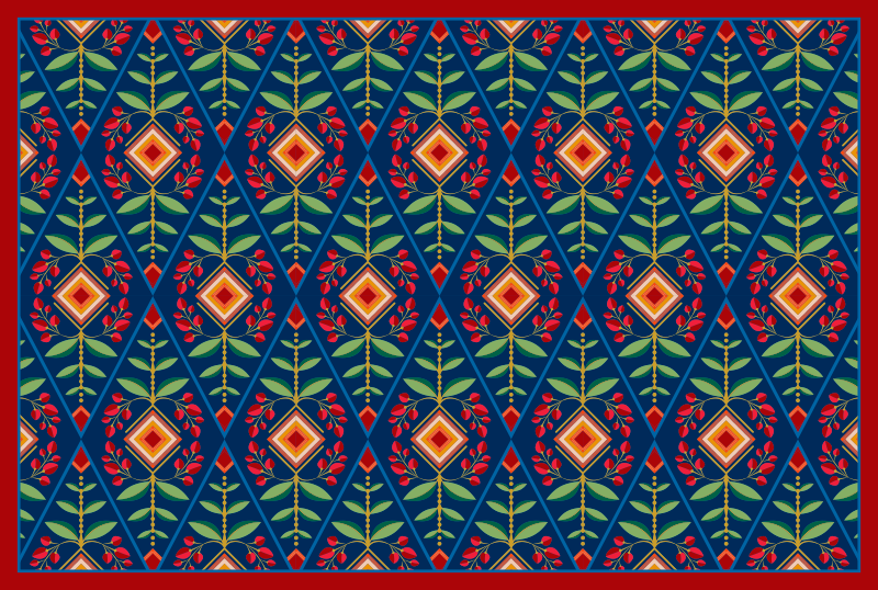 Dywan winylowy wzór geometryczny motyw botaniczny - TenStickers