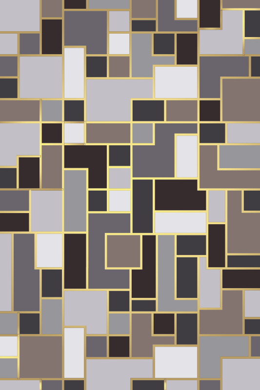 Dywan winylowy szare prostokąty mozaika  - TenStickers