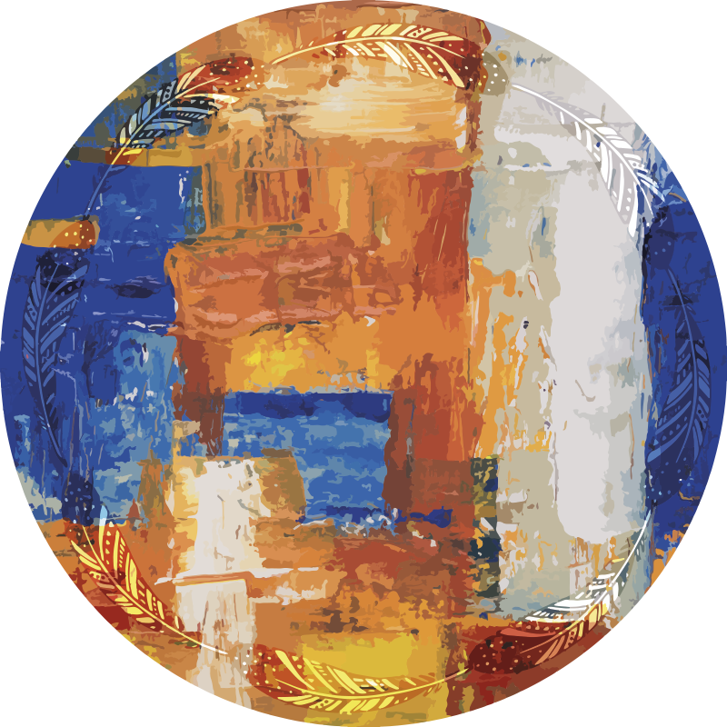 Minimalistyczny dywan winylowy fuzja kolorów abstrakcyjnych - TenStickers