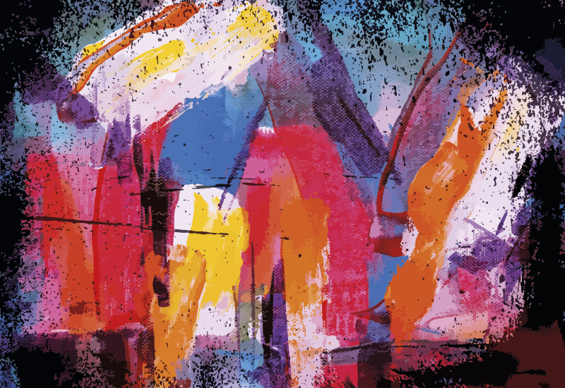 Nowoczesny dywan winylowy żywy abstrakcyjny rozprysk - TenStickers