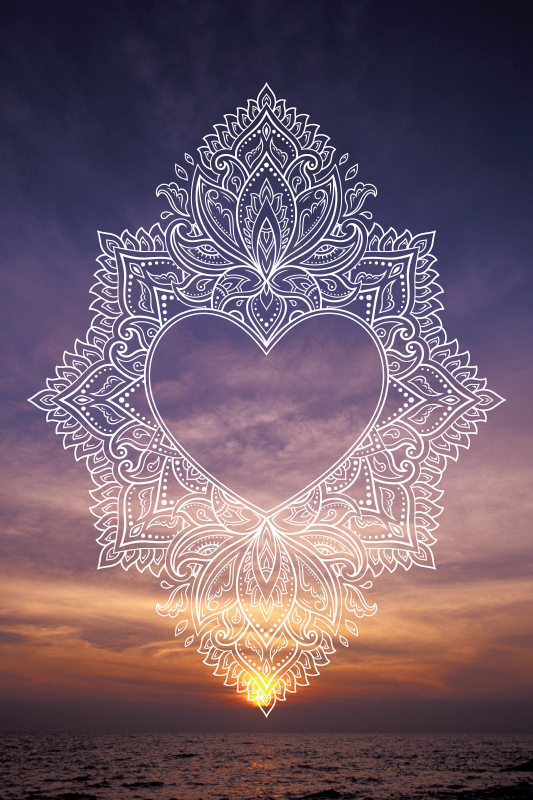 Dywan winylowy z mandalą serdeczny, elegancki projekt - TenStickers