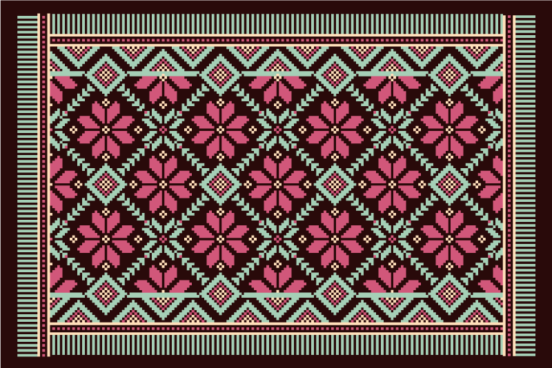 Dywan winylowy do salonu nordycka inspiracja kwiatowa - TenStickers