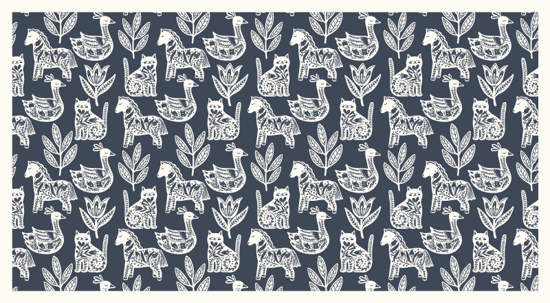 Dywan winylowy zwierzęta urocze ilustracje zwierząt - TenStickers