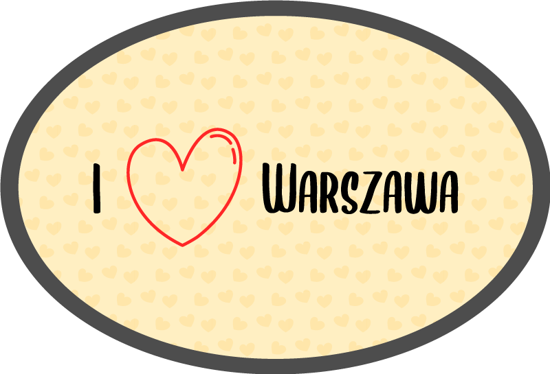 Dywan winylowy napisy kocham warszawę - TenStickers