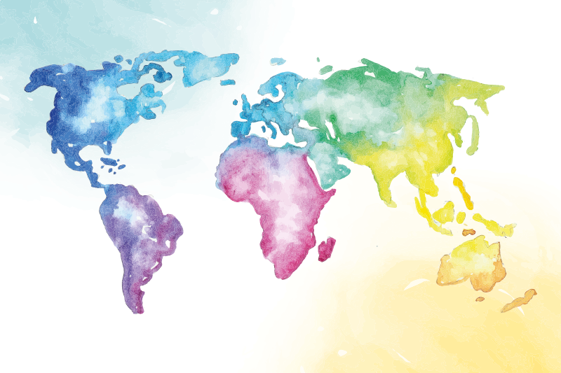 Dywan winylowy mapa świata w żywych kolorach - TenStickers